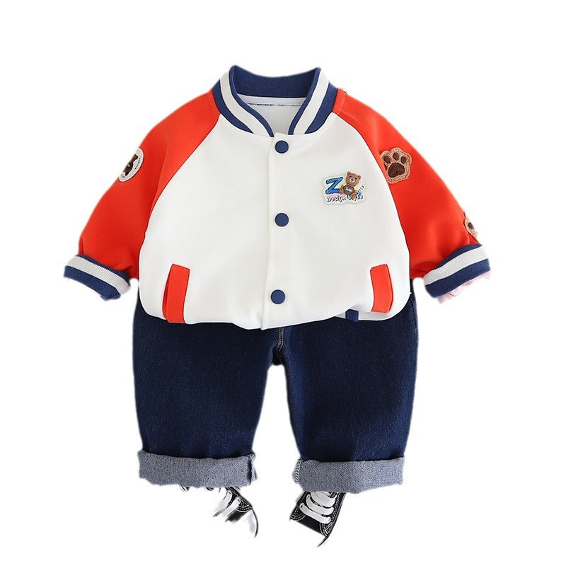 Wholesale Children's Cotton Casual Jackets and Pants Sets